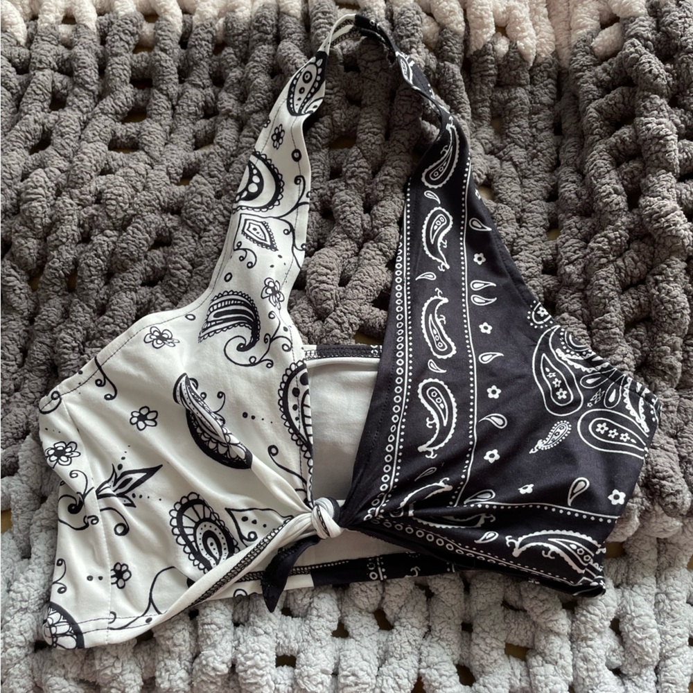 Bandana Cropped Halter Tank